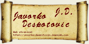 Javorko Despotović vizit kartica